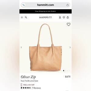 Tan Hammitt Slouchy Tote Bag. Leather